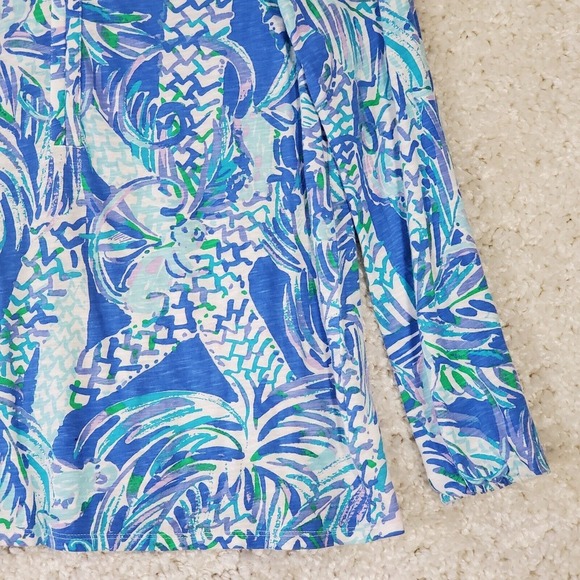 Lilly Pulitzer Women Meg‎ Tunic Top Size XS Lightweight Stretch V-Neck Resort - Picture 2 of 14